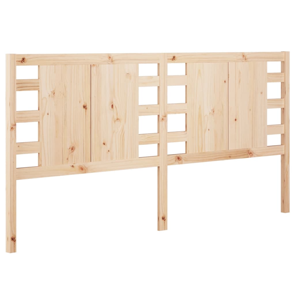 Solid Pine Headboard - 206x4x100 cm, Natural Wood Finish