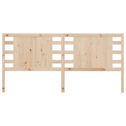 Solid Pine Headboard - 206x4x100 cm, Natural Wood Finish