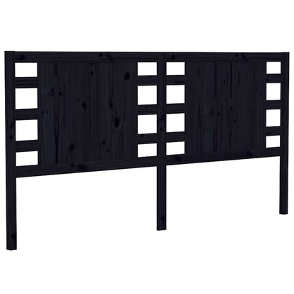 Solid Pine Wood Headboard, Black, 206x4x100 cm - Stylish & Durable