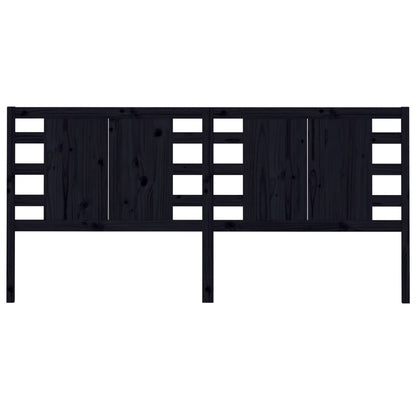 Solid Pine Wood Headboard, Black, 206x4x100 cm - Stylish & Durable