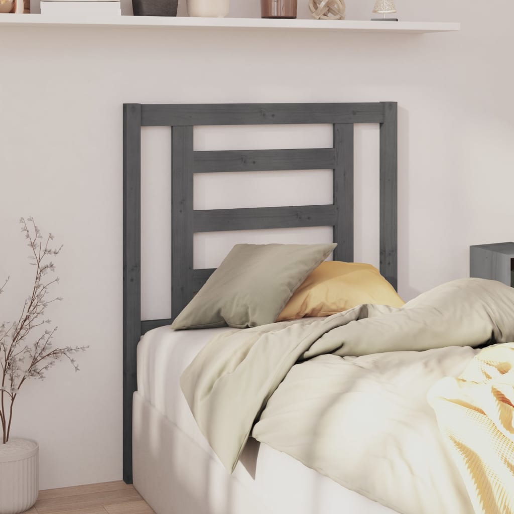 Solid Pine Grey Headboard - 81x4x100 cm | Elegant Bedroom Decor