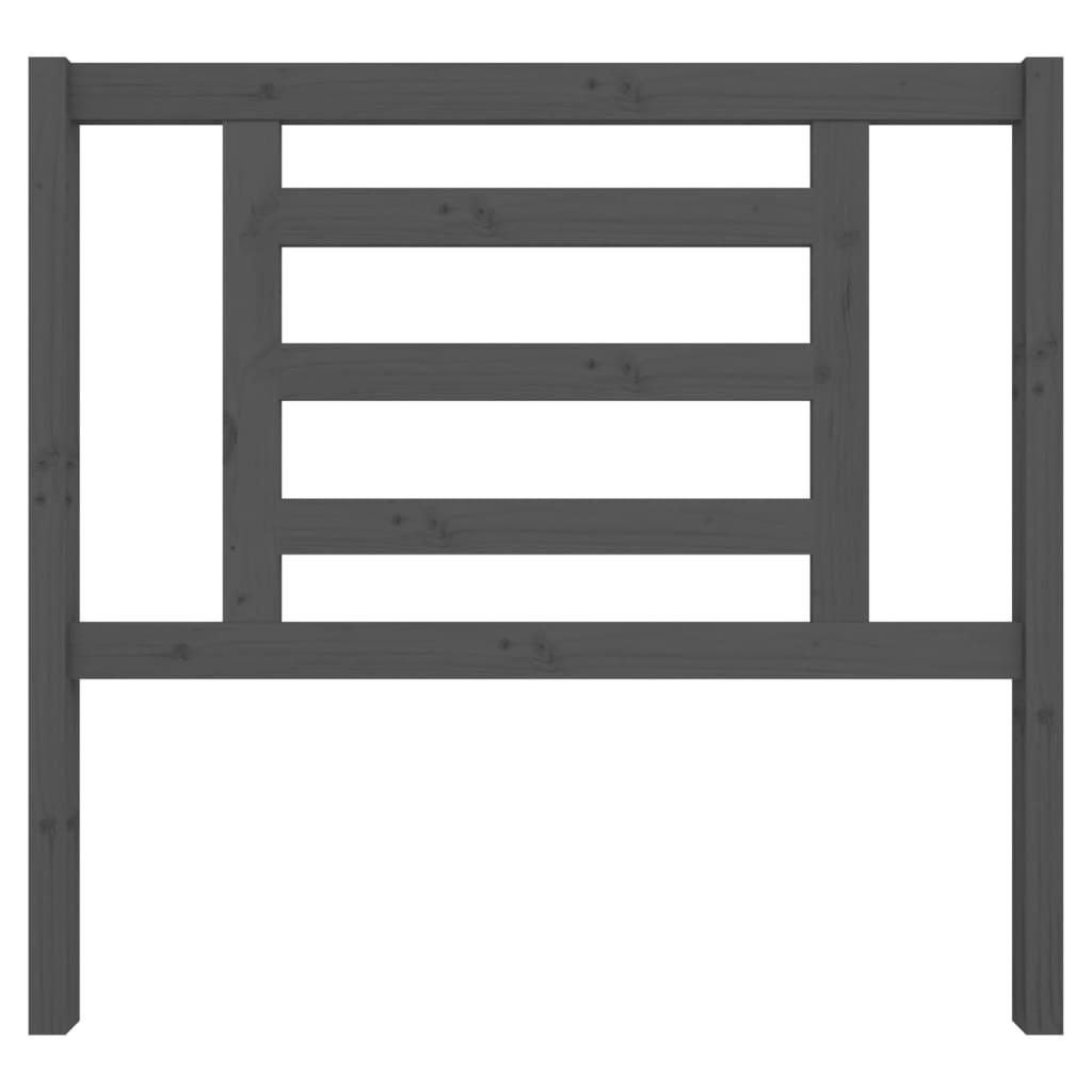 Solid Pine Wood Bed Headboard - Grey, 106x4x100 cm