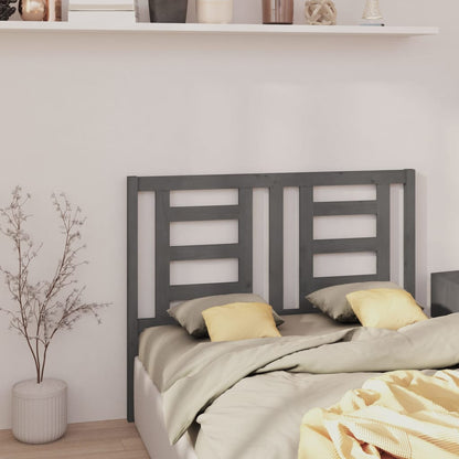 Solid Pine Wood Grey Headboard 126x4x100 cm - Stylish & Durable