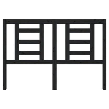 Elegant Black Solid Pine Wood Headboard 146x100 cm