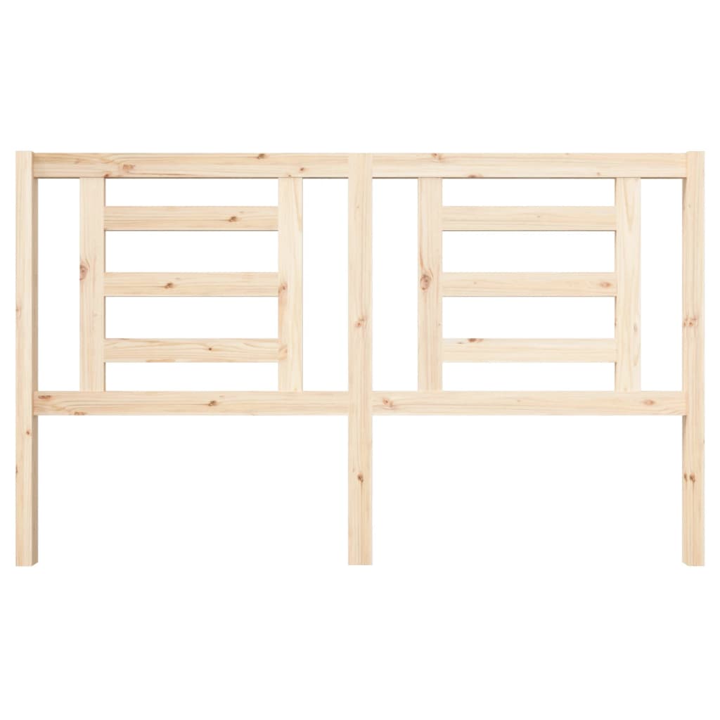 Solid Pine Wood Bed Headboard, 166x4x100 cm - Natural Finish