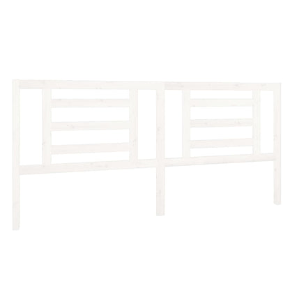 White Solid Pine Wood Bed Headboard - 206x4x100 cm