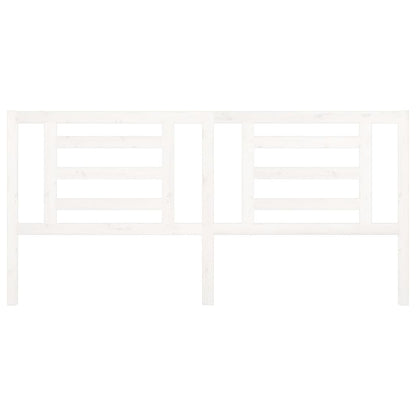 White Solid Pine Wood Bed Headboard - 206x4x100 cm