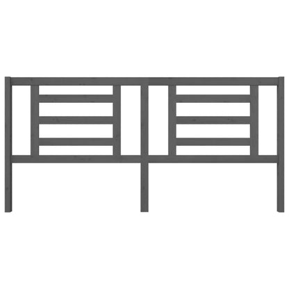 Solid Pine Wood Grey Bed Headboard 206x4x100 cm