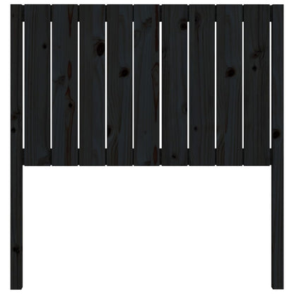 Elegant Black Solid Pine Wood Headboard 95.5x4x100 cm