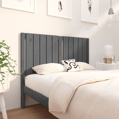 Solid Pine Grey Bed Headboard - 125.5x4x100 cm