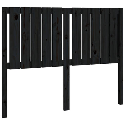 Solid Pine Wood Bed Headboard - Black, 125.5x4x100 cm