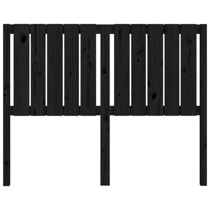 Solid Pine Wood Bed Headboard - Black, 125.5x4x100 cm