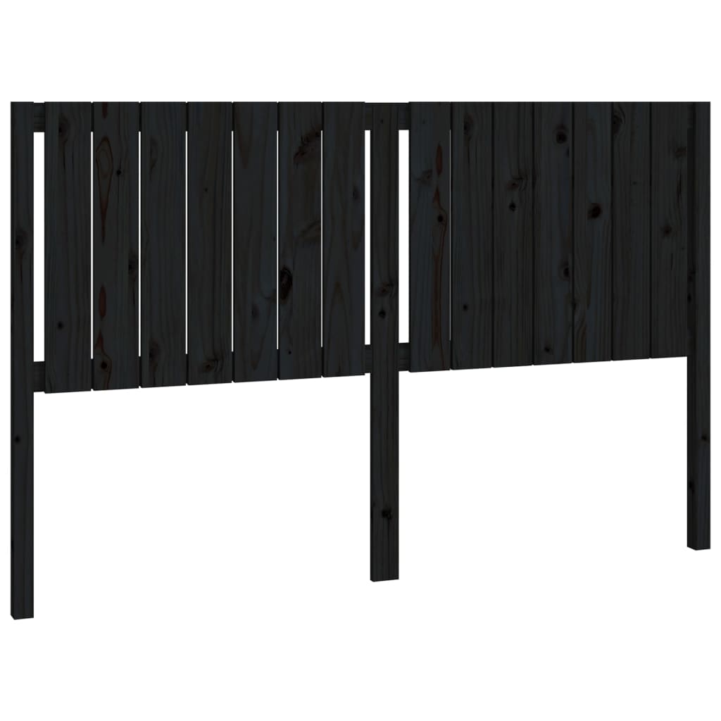 Solid Wood Black Headboard 165.5x4x100 cm - Pine Elegance