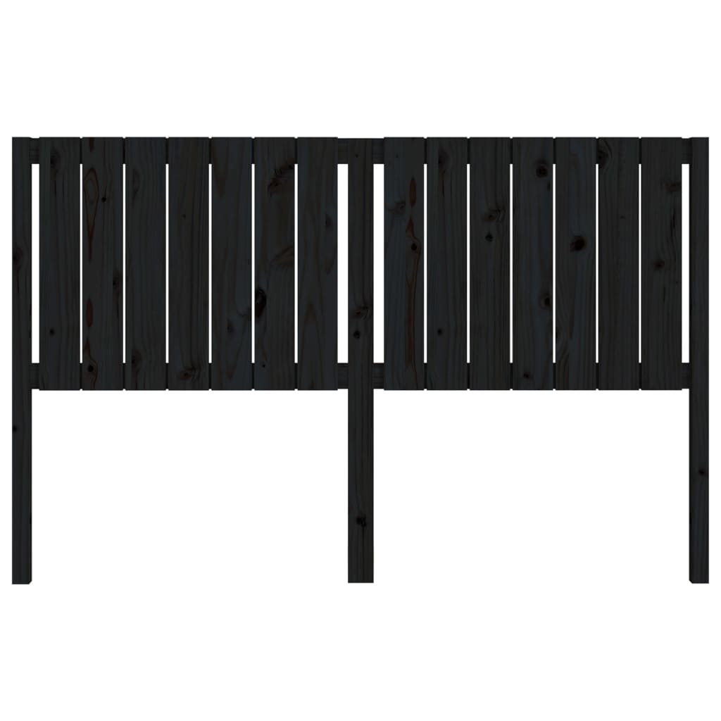 Solid Wood Black Headboard 165.5x4x100 cm - Pine Elegance