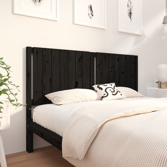 Solid Wood Black Headboard 165.5x4x100 cm - Pine Elegance
