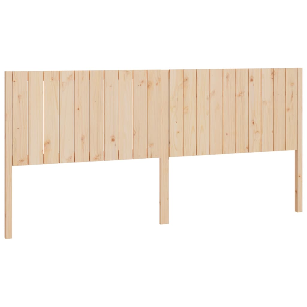 Solid Pine Bed Headboard 205.5x4x100 cm - Natural Wood Finish