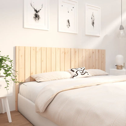 Solid Pine Bed Headboard 205.5x4x100 cm - Natural Wood Finish