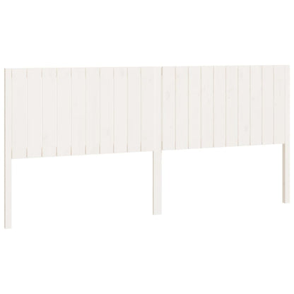 Solid Pine Wood Bed Headboard, White, 205.5x4x100 cm