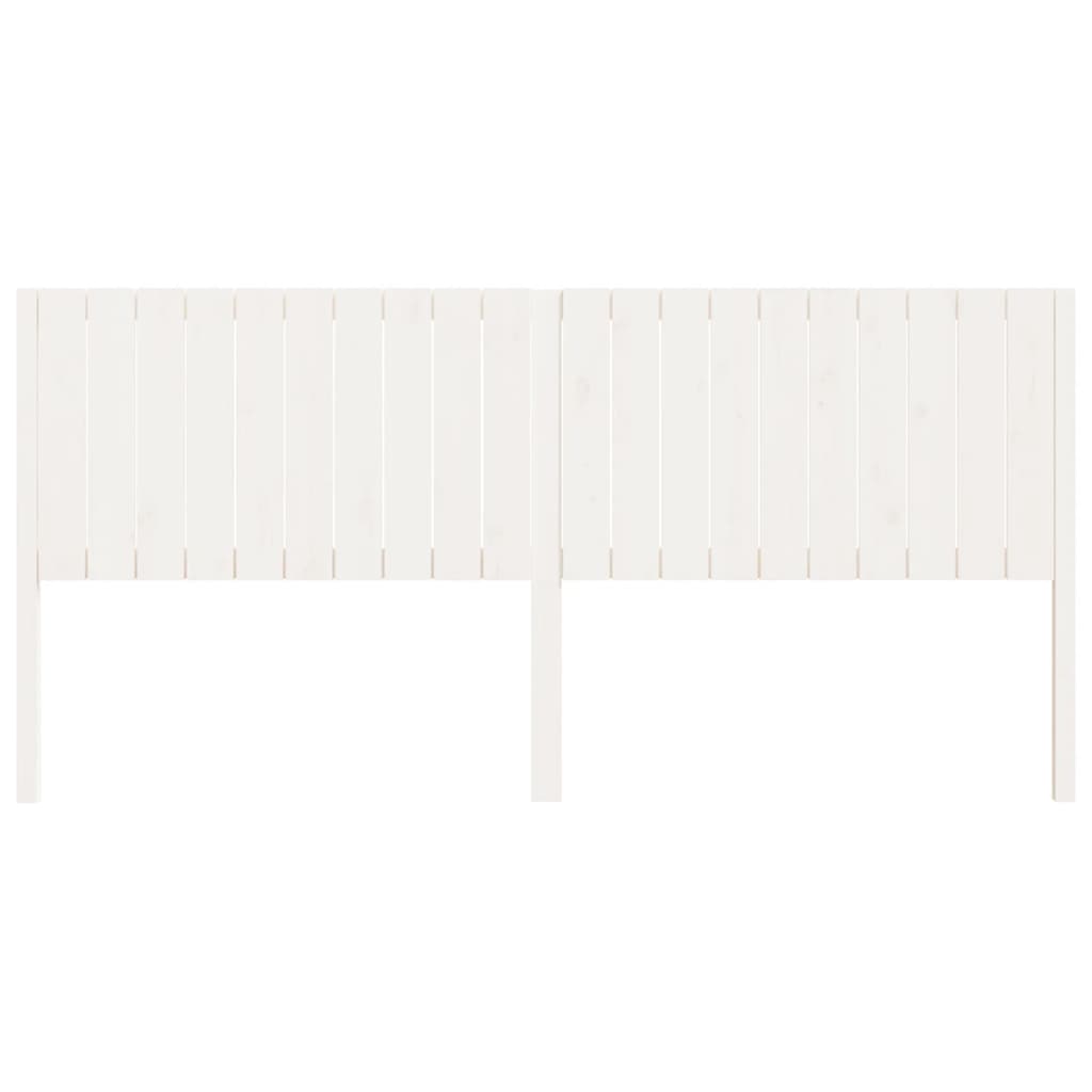 Solid Pine Wood Bed Headboard, White, 205.5x4x100 cm