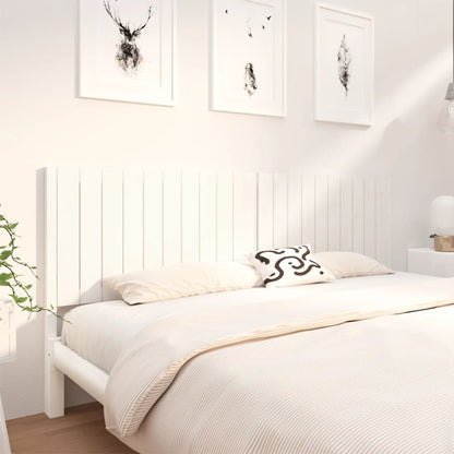 Solid Pine Wood Bed Headboard, White, 205.5x4x100 cm