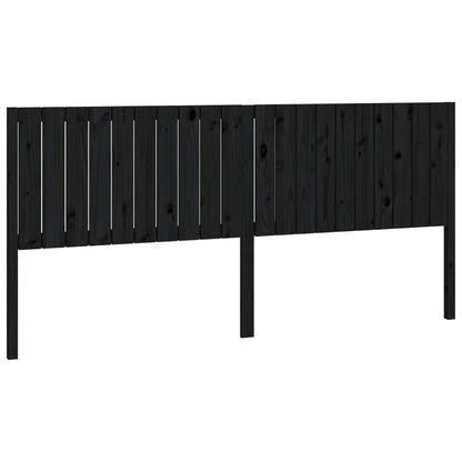 Solid Pine Headboard - Black 205.5x4x100 cm | Elegant Bedroom Decor