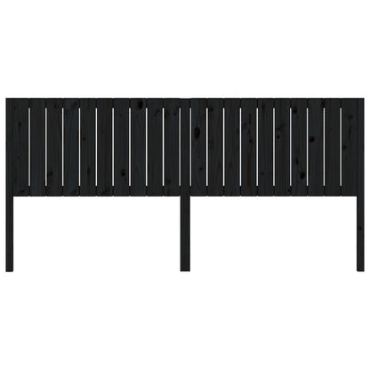 Solid Pine Headboard - Black 205.5x4x100 cm | Elegant Bedroom Decor