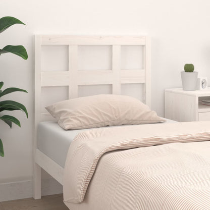 Solid Pine Wood White Headboard - 80.5x4x100 cm