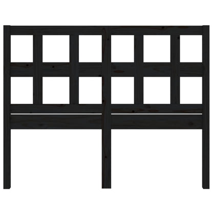 Bed Headboard Black 125.5x4x100 cm Solid Wood Pine