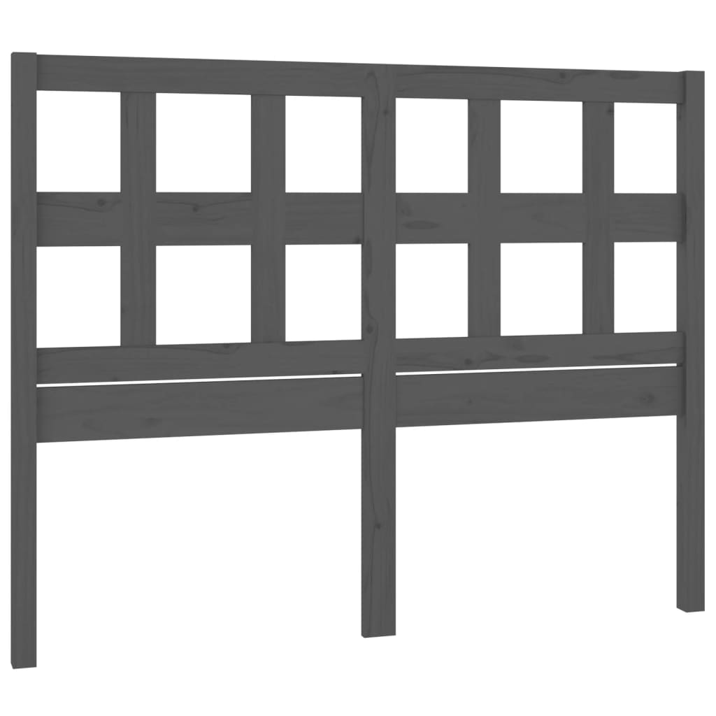 Solid Wood Grey Bed Headboard - 145.5x4x100 cm Pine