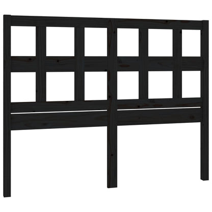 Solid Pine Black Bed Headboard, 145.5x4x100 cm - Elegant Design