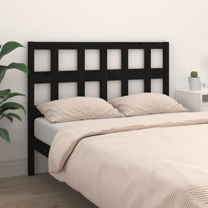 Solid Pine Headboard - Black 165.5x4x100 cm - Stylish & Durable
