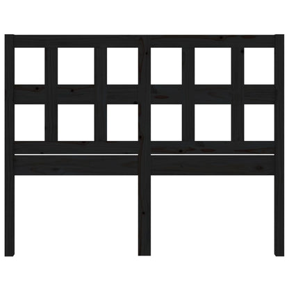 Solid Wood Pine Bed Headboard - Black, 185.5x4x100 cm