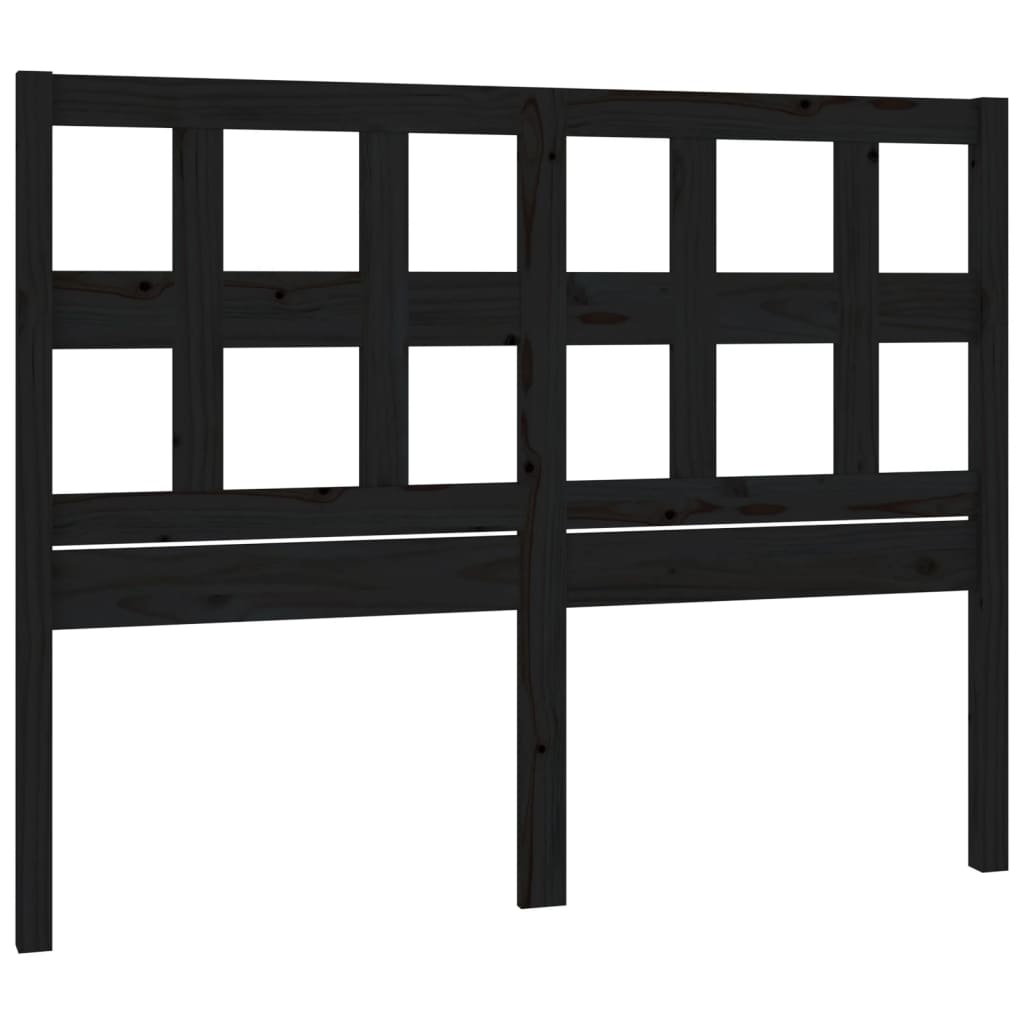 Solid Pine Wood Headboard in Black - 205.5x4x100 cm