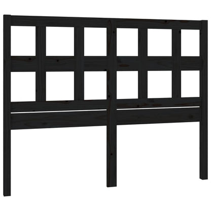 Solid Pine Wood Headboard in Black - 205.5x4x100 cm
