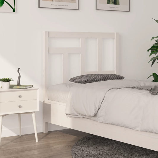 Solid Pine Wood White Headboard 95.5x4x100 cm - Stylish & Durable