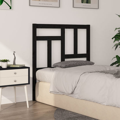 Solid Pine Wood Black Headboard 95.5x4x100 cm - Stylish & Durable