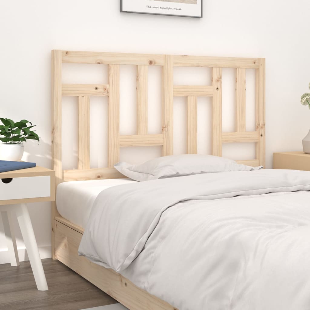 Solid Pine Wood Bed Headboard 125.5x4x100 cm - Natural Finish