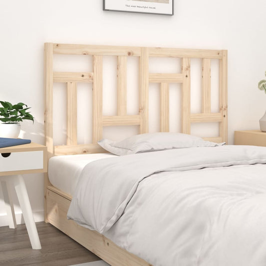 Solid Pine Wood Bed Headboard 125.5x4x100 cm - Natural Finish