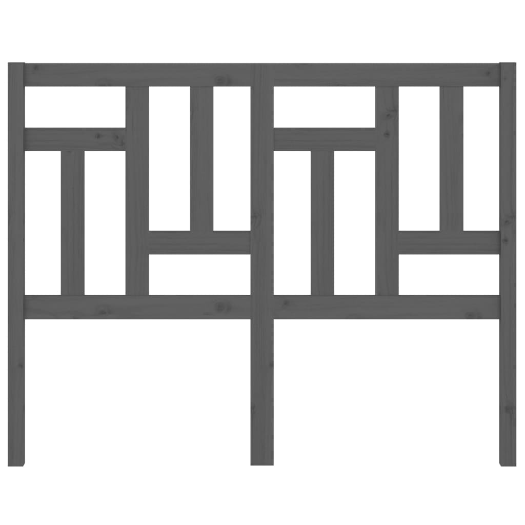 Grey Solid Pine Wood Bed Headboard 205.5x4x100 cm