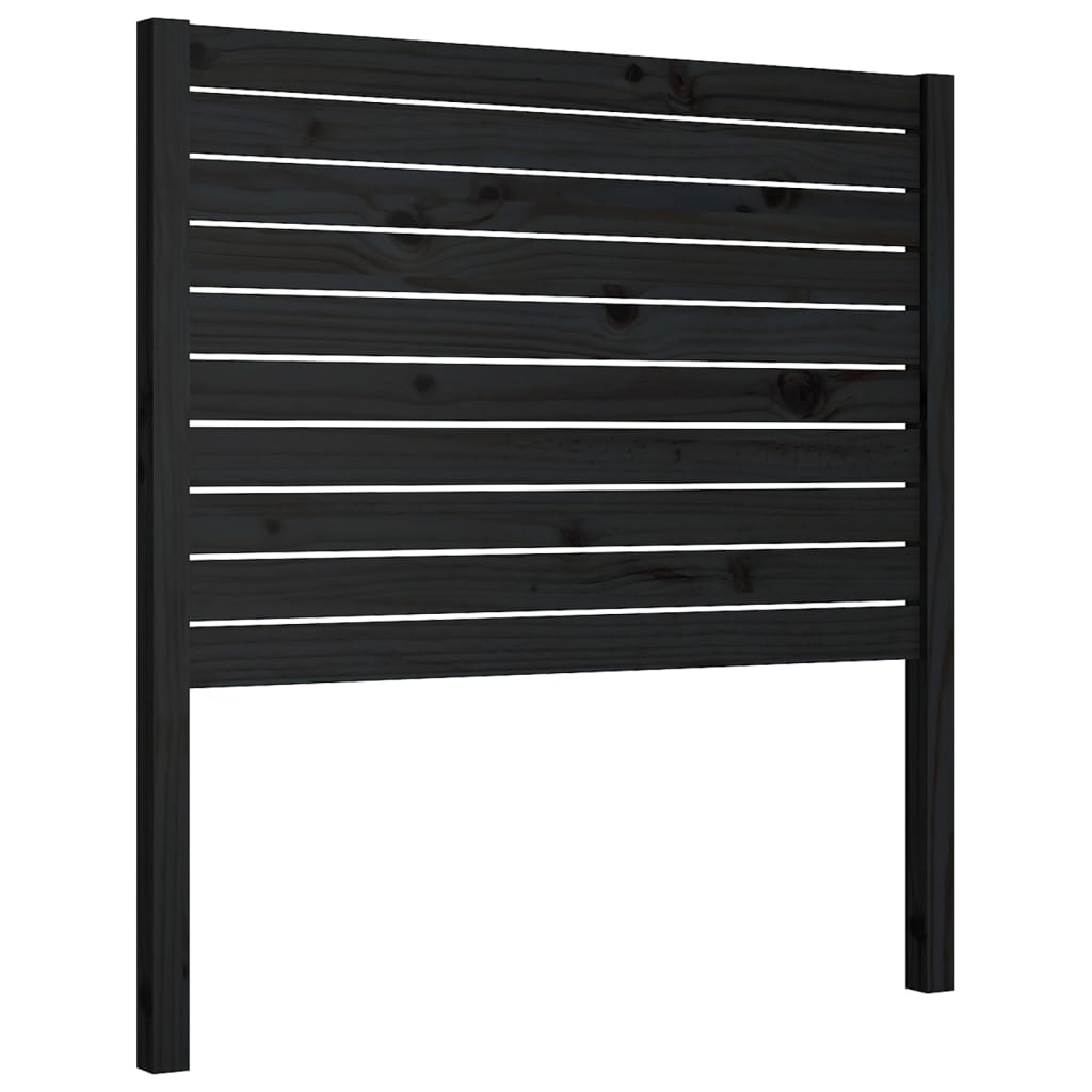 Solid Pine Black Headboard 81x4x100 cm - Elegant Bedroom Decor