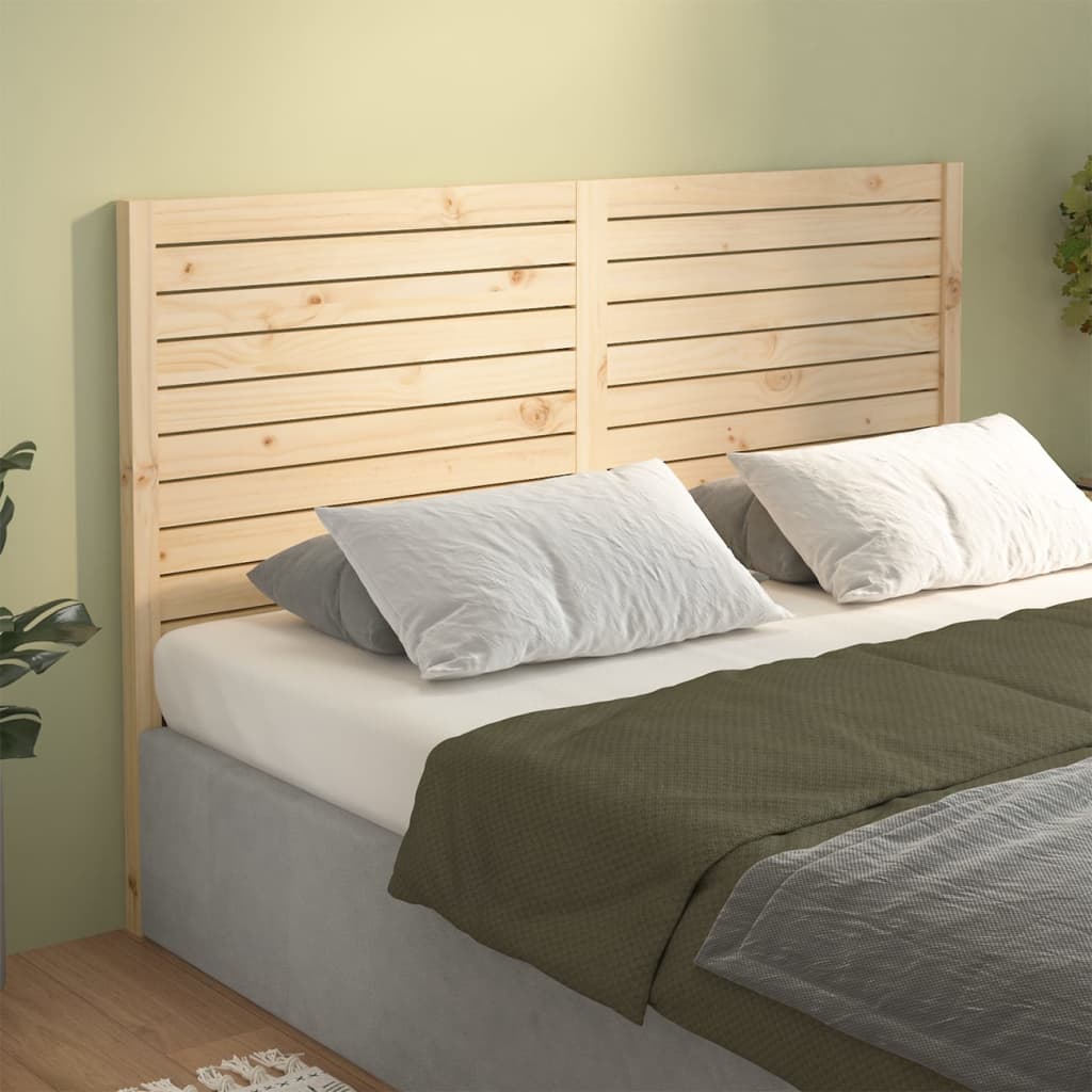 Solid Pine Wood Bed Headboard 126x4x100 cm – Natural Finish