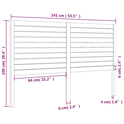 Solid Pine Wood Bed Headboard 141x4x100 cm - Natural Finish