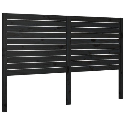 Solid Pine Black Bed Headboard 146x4x100 cm - Elegant Design