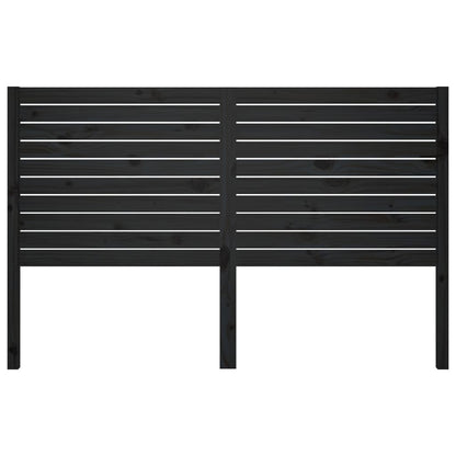 Solid Pine Black Bed Headboard 146x4x100 cm - Elegant Design