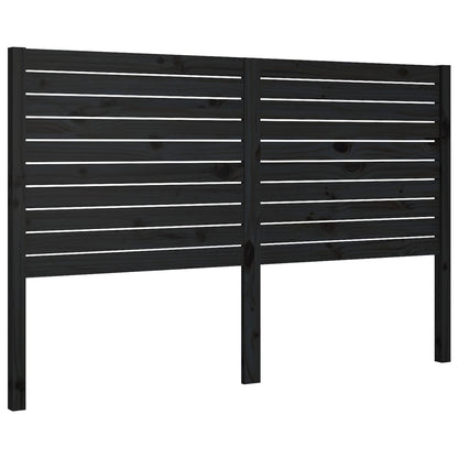 Solid Wood Pine Bed Headboard - Black, 186x4x100 cm