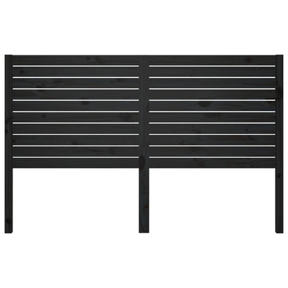 Solid Wood Pine Bed Headboard - Black, 186x4x100 cm
