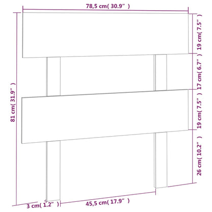 Solid Wood Pine Bed Headboard - 78.5x3x81 cm Sturdy Design