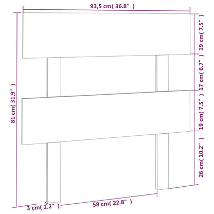 Solid Pine Wood Grey Bed Headboard 93.5x3x81 cm