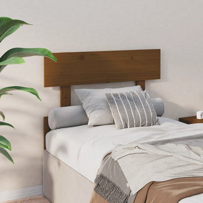 Honey Brown Solid Pine Wood Bed Headboard - 93.5x3x81 cm