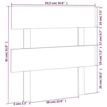 Honey Brown Solid Pine Wood Bed Headboard - 93.5x3x81 cm